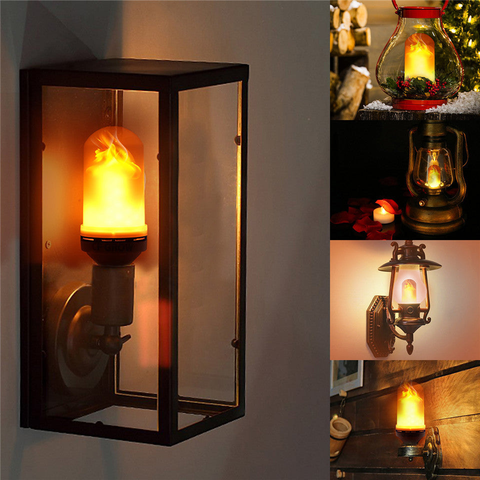 E26 E27 LED Flame Effect Fire Light Bulb SMD2835 Flickering Emulation 1&4 Modes LED Flame Lamp E14 1200K~1400K AC85V~265V