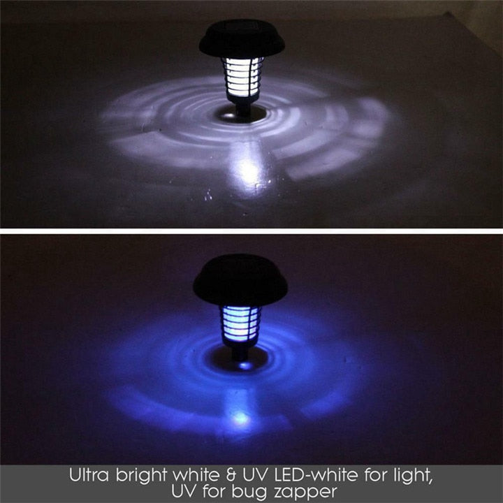 Solar LED Mosquito Repellent Killer Lamp Outdoor Mosquito Pest Fly Bug Insect Zapper Killer Trap Lamp For Garden Yard Lawn