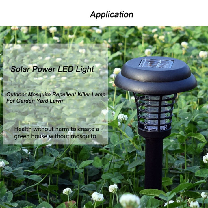 Solar LED Mosquito Repellent Killer Lamp Outdoor Mosquito Pest Fly Bug Insect Zapper Killer Trap Lamp For Garden Yard Lawn