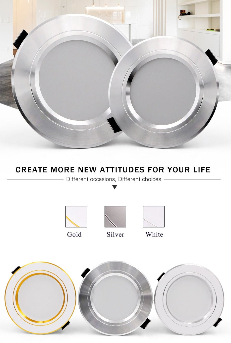 LED Downlight Ceiling 5W 9W 12W 15W 18W Warm white/cold white led light AC 220V 230V 240V