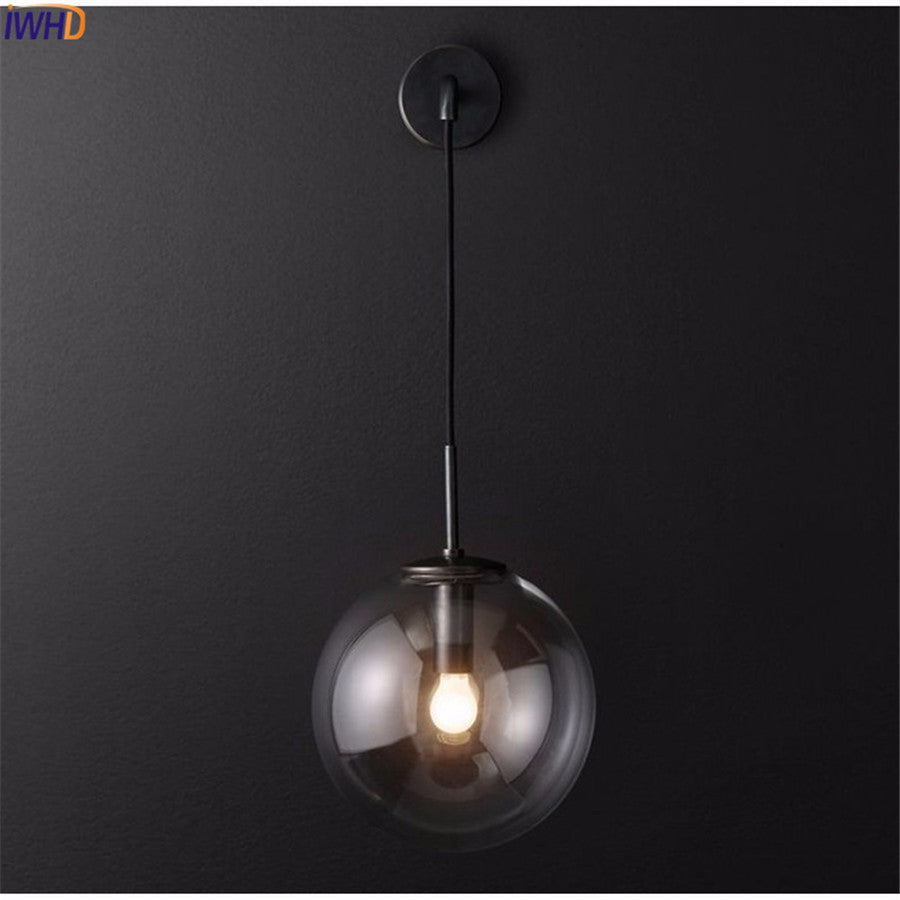 Nordic Modern LED Wall Lamp Glass Ball Bathroom Mirror Beside American Retro Wall Light Sconce Wandlamp Aplique Murale