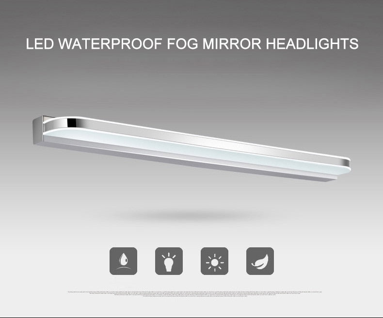 LED Mirror Light 40/50cm 9W/12W AC220-240V Waterproof Modern Cosmetic Acrylic Wall Lamp For Bathroom Light sconce lamp