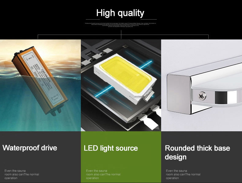 LED Mirror Light 40/50cm 9W/12W AC220-240V Waterproof Modern Cosmetic Acrylic Wall Lamp For Bathroom Light sconce lamp