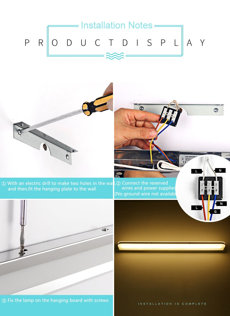 LED Mirror Light 40/50cm 9W/12W AC220-240V Waterproof Modern Cosmetic Acrylic Wall Lamp For Bathroom Light sconce lamp
