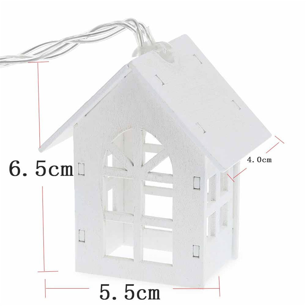 LED Garland Wood House String Light 2m 10LEDs Room Decors String Lamp Wedding Party Holiday Fairy Lights Novelty Lamp