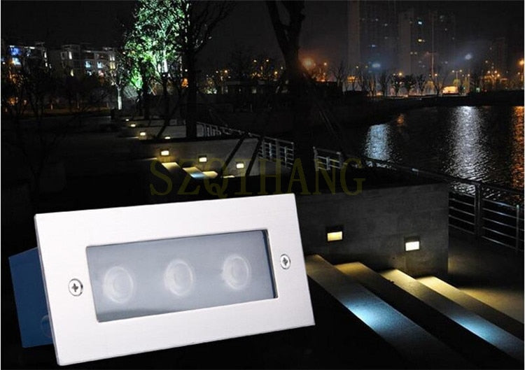 LED Deck Step Light 3x2W Underground Lamp Recessed Stair Paitio Inground Spot Light Floor Garden Landscape Wall Outdoor Lighting