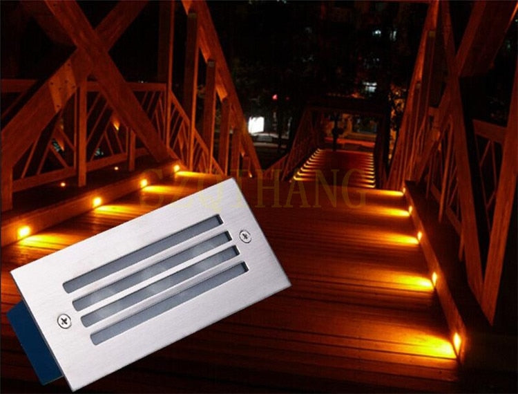 LED Deck Step Light 3x2W Underground Lamp Recessed Stair Paitio Inground Spot Light Floor Garden Landscape Wall Outdoor Lighting