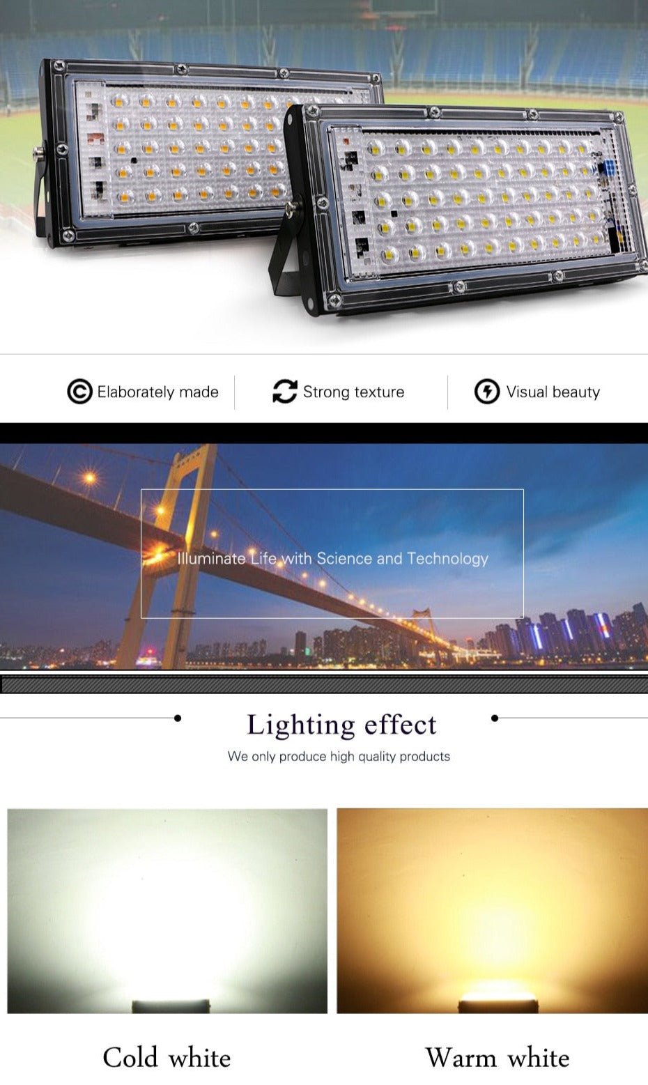 50W perfect power LED Flood Light Floodlight LED street Lamp 220V 240V waterproof Landscape Lighting IP65 led spotlight