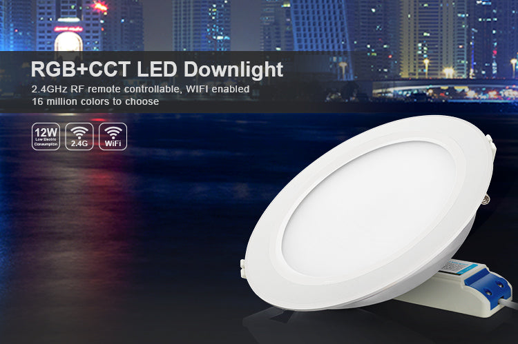 Original Mi Light RGB+CCT Ceiling Downlight AC86-265V 6W 12W 15W Waterproof Remote WiFi Control LED Panel light With LED Driver