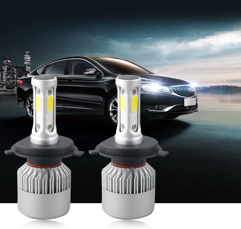LED 4300K S2 H4 H7 H1 COB LED Headlight Bulbs H11 H13 12V 9005 9006 H3 9004 9007 9012 72W 8000LM Car LED lamp 3000K 8000K 6500K