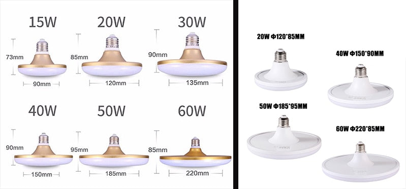 Energy Saving E27 Led Bulb Light SMD5730 2835 15W 20W 30W 40W 50W 60W Lampada Ampoule Bombilla Super Bright UFO Lamp for Home