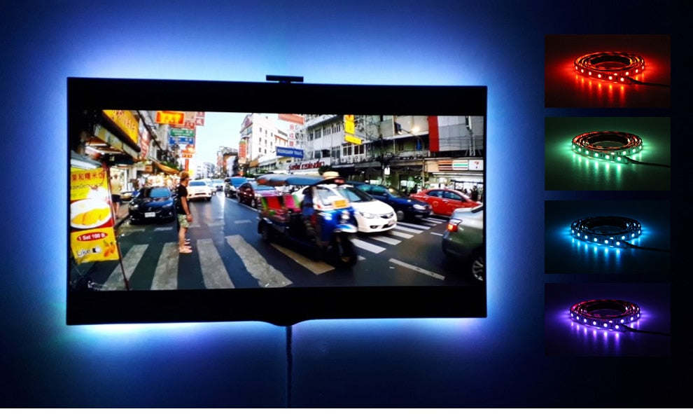 USB LED Strip 5050 RGB Changeable 5V Waterproof / No Waterproof with USB Controller Set DIY TV Decoration LED Light.