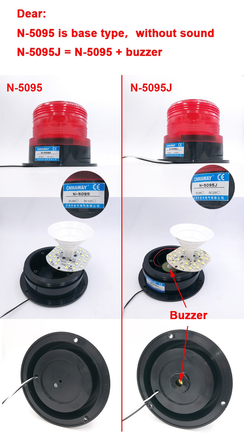 N-5095/5095J 5188 Indicator light LED Emergency lighting lamp Signal Warning light Security Alarm DC 12V 24V AC220V