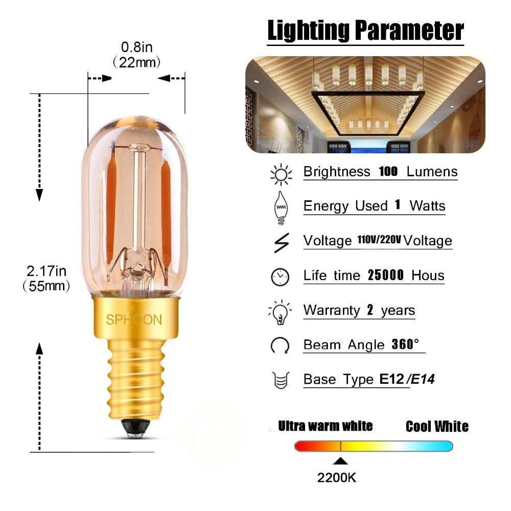 E14 Led Dimmable Bulb E12 E14 220V 0.5W 1W 2W LED Lamp LED Filament Night Light Chandelier LED Edison Bulbs C7 T20 T22