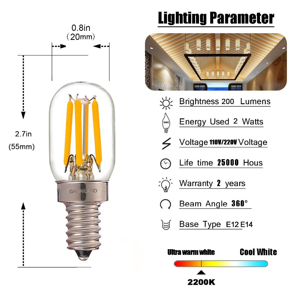 E14 Led Dimmable Bulb E12 E14 220V 0.5W 1W 2W LED Lamp LED Filament Night Light Chandelier LED Edison Bulbs C7 T20 T22