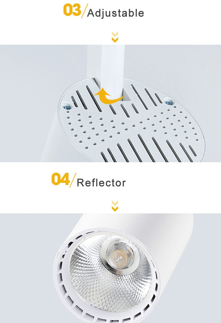 NEW LED COB Track Lights Aluminum Spotlights High Power AC85-220V High CRI Track Ceiling Line Type Shop Gallery Lighting Effect