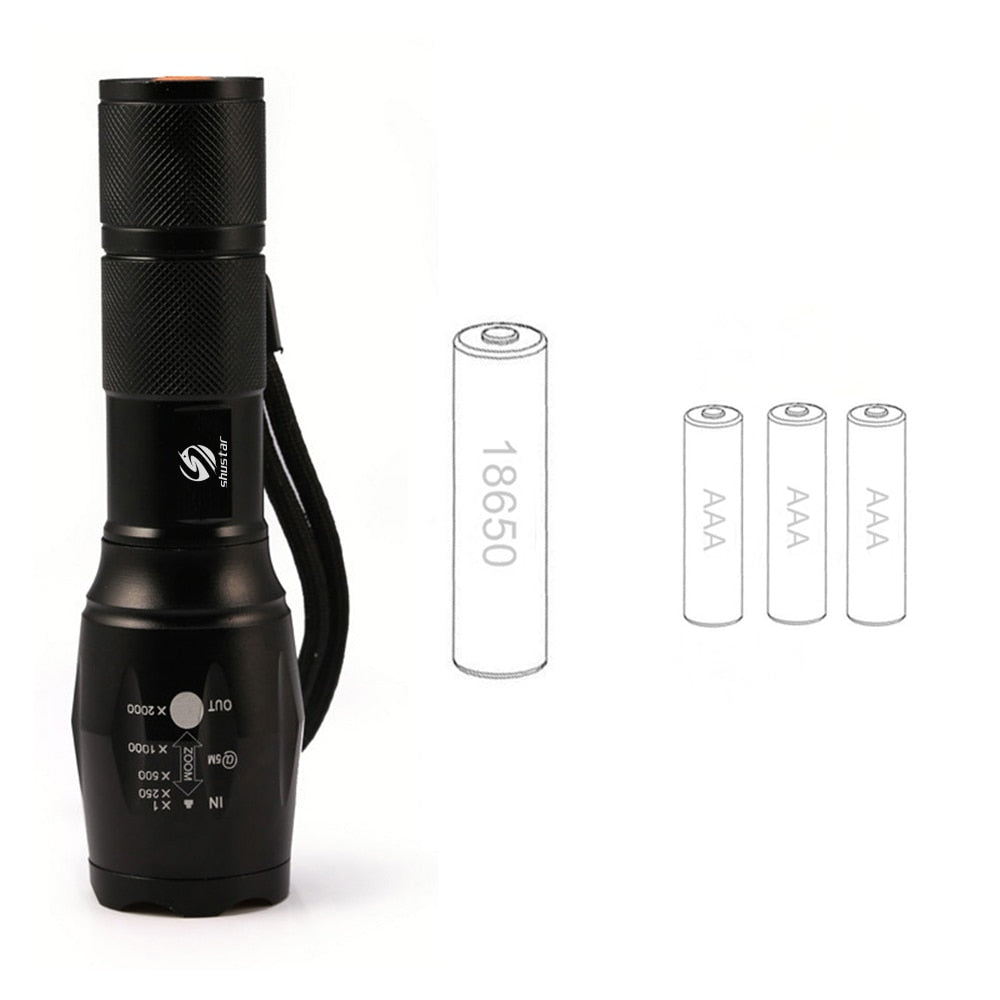 Led flashlight Ultra Bright torch T6/L2/V6 Camping light 5 switch Modes waterproof Zoomable Bicycle Light 18650 battery