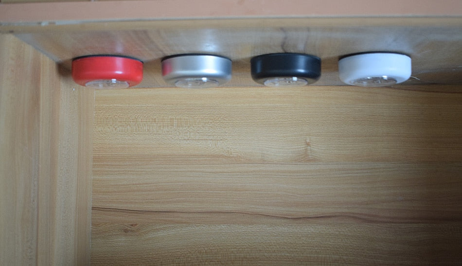 4 Colors 3 LED Closet Under Cabinet Lamp AAA Battery Powered Wireless Touch Switch Kitchen Wall Car Night Light for Car Boot