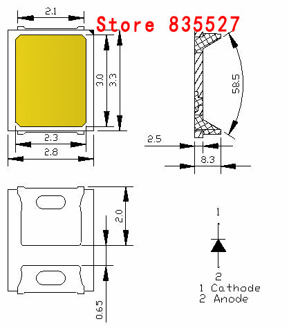 2835 SMD pure white / natural white / warm white / cool white LED 23-25LM bright lamp beads Light emitting diode