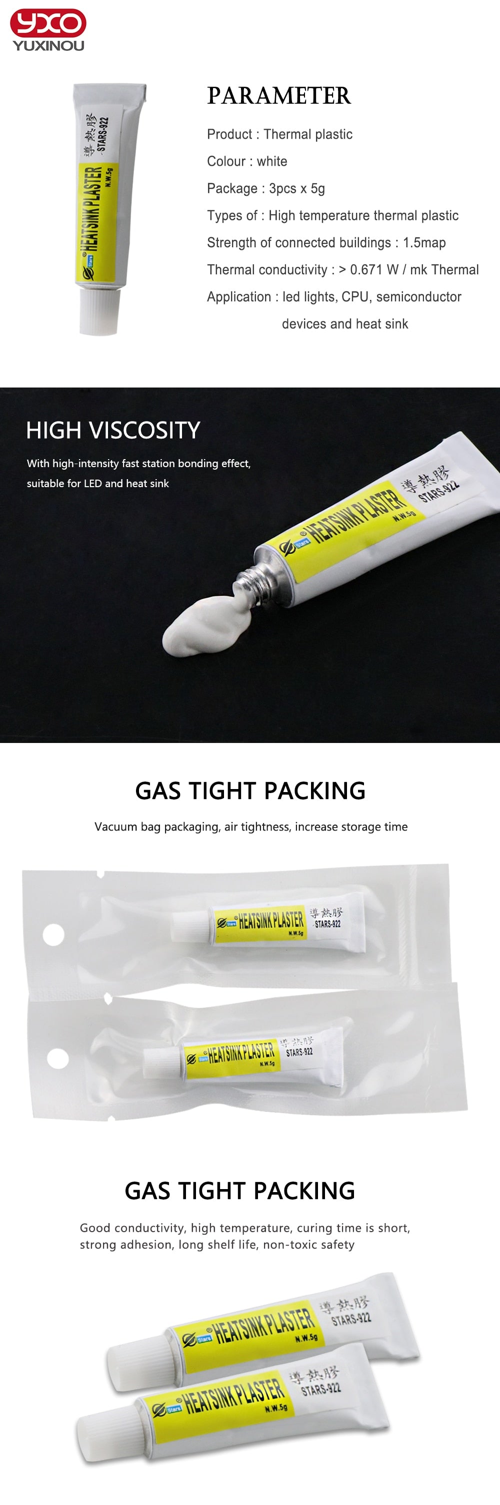 Thermal Pads Conductive Heatsink Plaster Viscous Adhesive For Chip CPU GPU VGA RAM LED IC cooler led radiator cooling