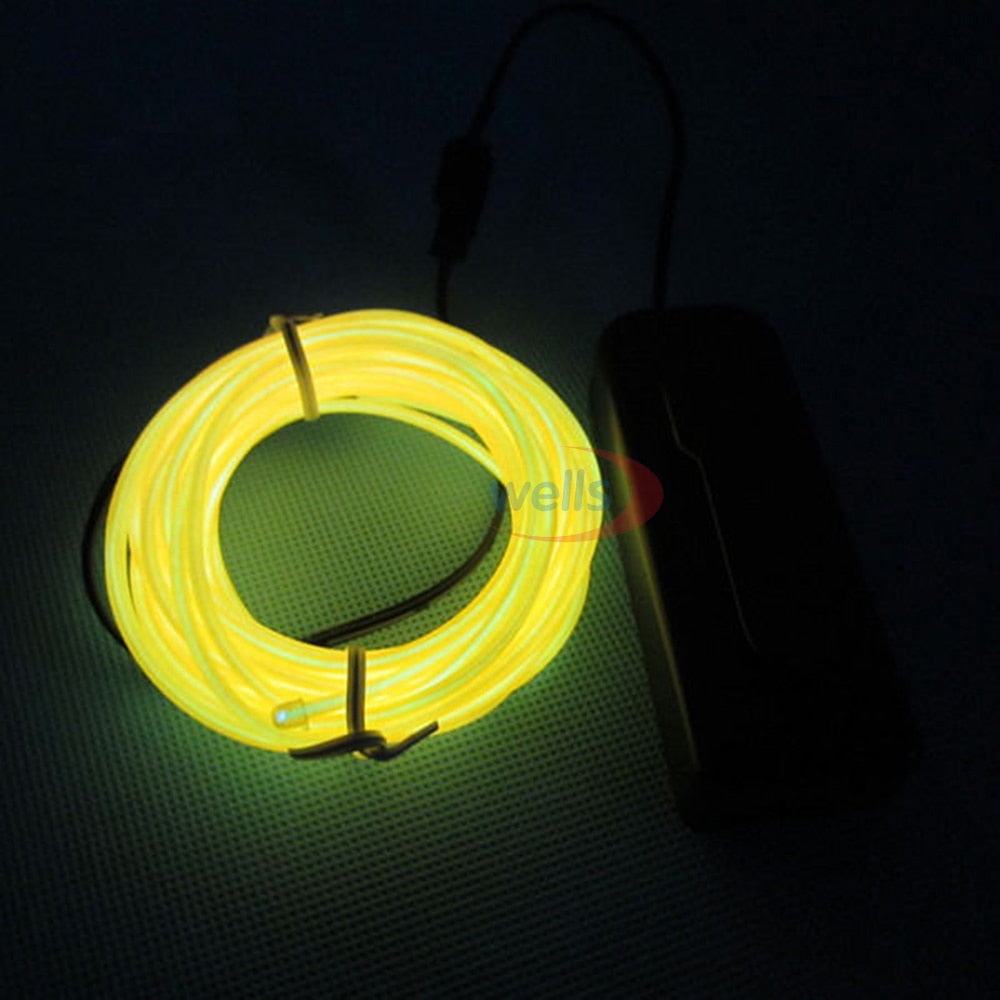 Flexible Neon Light Glow EL Wire Rope tape Cable Strip LED Neon Lights Shoes Clothing Car decorative ribbon lamp 3V