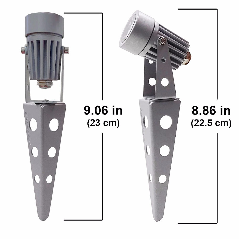 Mini 50X Updated All Metal Twin Solar Powered LED Outdoor Landscape garden decoration Spotlight Waterproof 5m Cable garden lamp