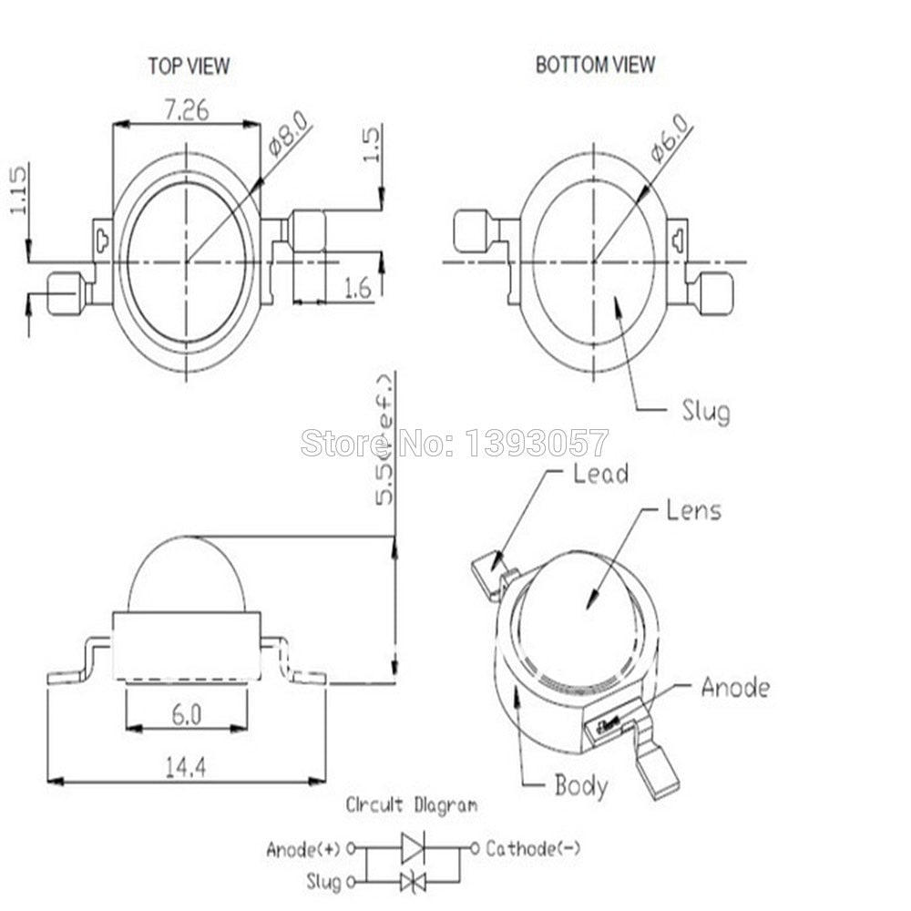 LED 3W 1W 10pcs High Power LED Chip Light Beads Cold White Warm White Red Green Blue Yellow For SpotLight Downlight Lamp Bulb