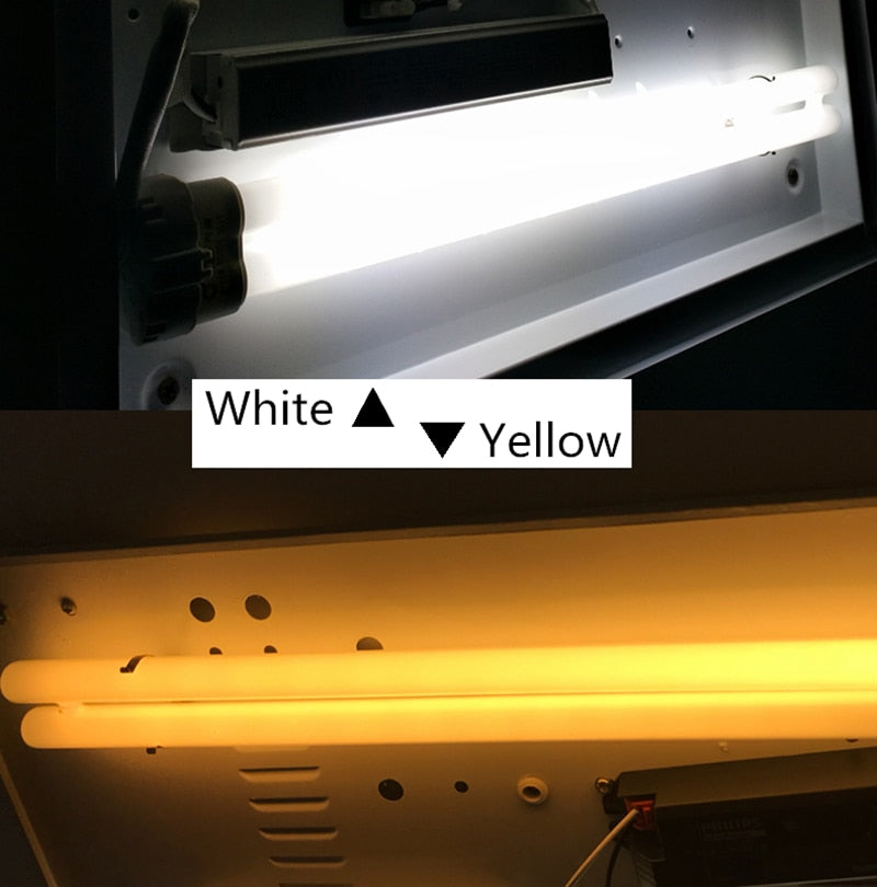 PL-L 2G11 Base Energy Saving Tube H 18W 24W 36W 40W 55W Fluorescent Lamp 4 Pins Twin-Tube Energy-saving Light Bulb White Yellow