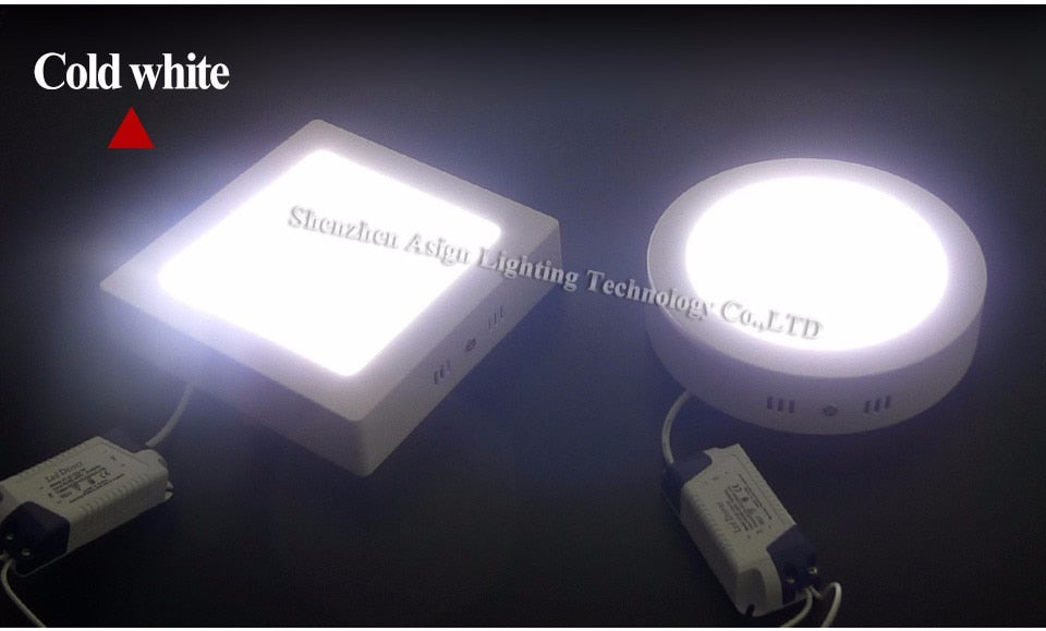 LED Panel Light 6W 12W 18W Surface Mounted LED Ceiling Lights AC85-265V Round Square LED Downlight 30 60 90pcs 2835SMD