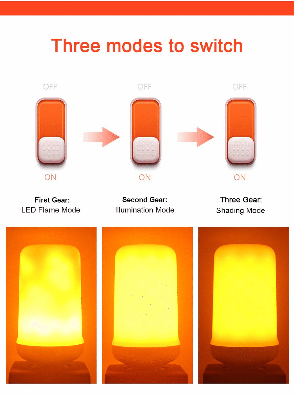 LED Flame Lamp E27 E26 B22 E14 E12 Light Bulb Flame Effect Fire Lamps Flickering Emulation 3W 5W 7W 9W Decor LED Lamp AC85-265V