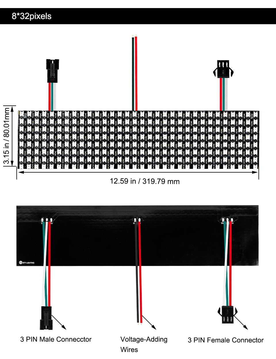 Panel Screen 8*8,16*16,8*32 Pixel 256 Pixels Digital Flexible LED Programmed Individually Addressable Full Color DC5V
