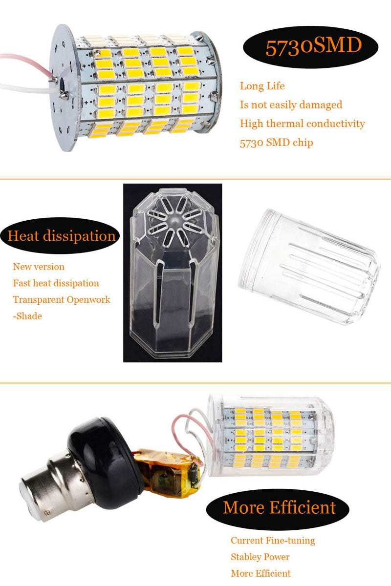 Led bulb E27 E14 E12 E26 5730SMD 110V 220V DC 12V 24V 27LEDs 7W Led Corn Lamp Christmas Chandelier Candle Lighting
