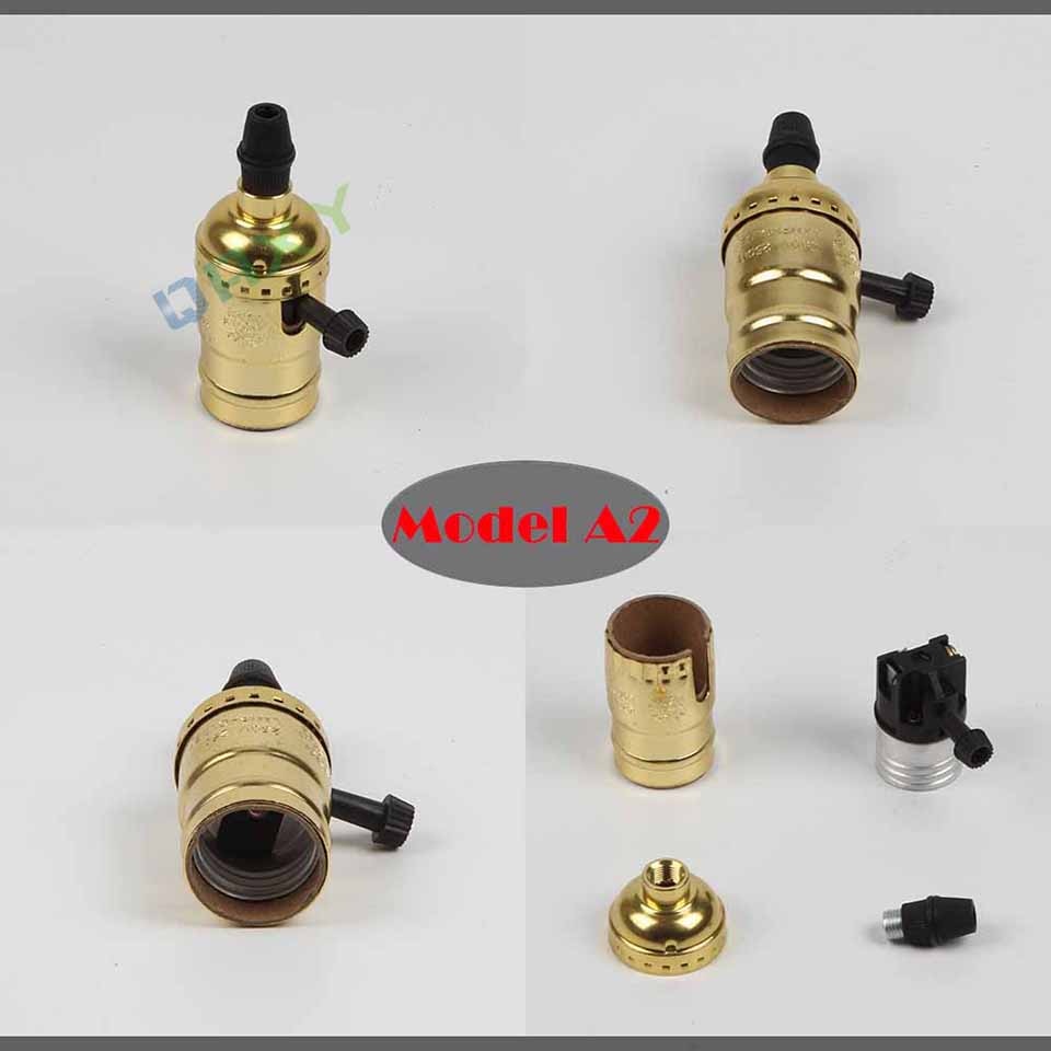 Vintage Retro Lamp Socket E27/E26 Screw Base Golden/Silver/Black Lamp Holder Fitting To Pendant Lamp Desk Lamp Wall Light