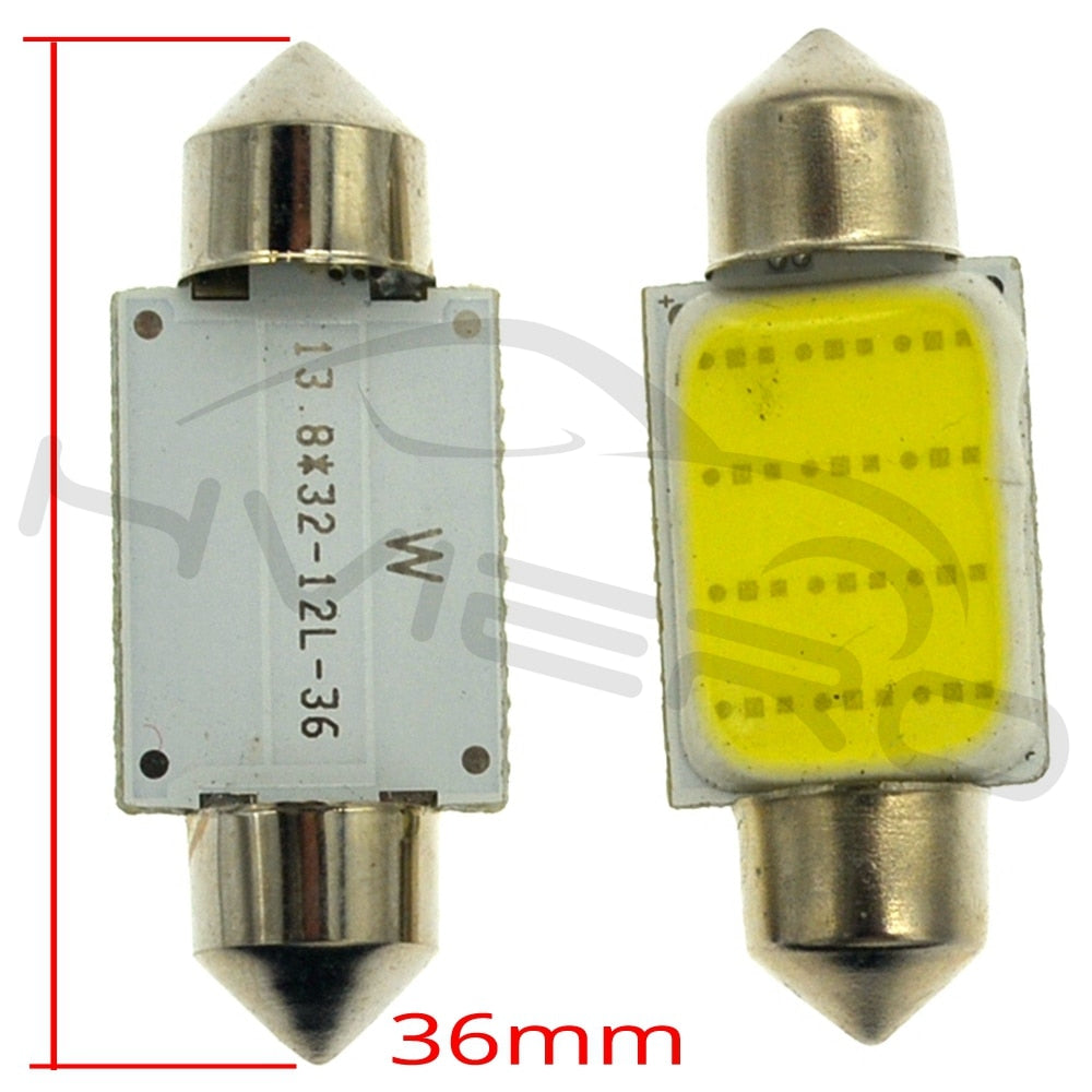 White Cob 12Led Festoon Dome Lights Reading Lamp 31mm 36mm 39mm 42mm C5W C10W Auto Led Door Lights Backup Bulb Tail Bulbs DC 12v