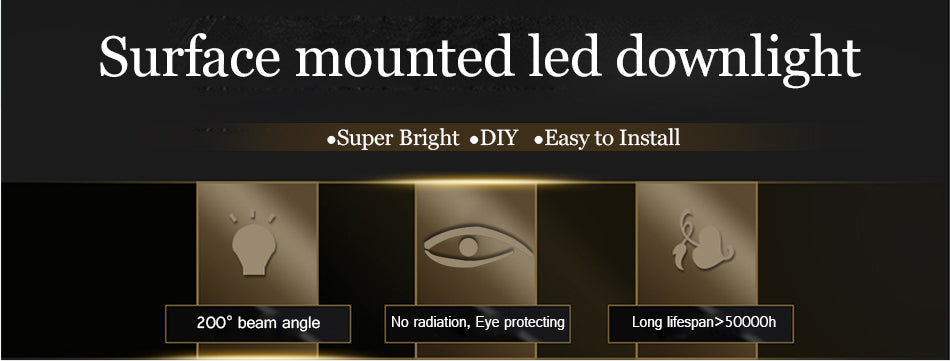 HOTOOK LED Panel Dimmable LED Downlight 6W 12W 18W 24W Mini Square Round Surface Mounted LED Ceiling lamp for Home Kitchen