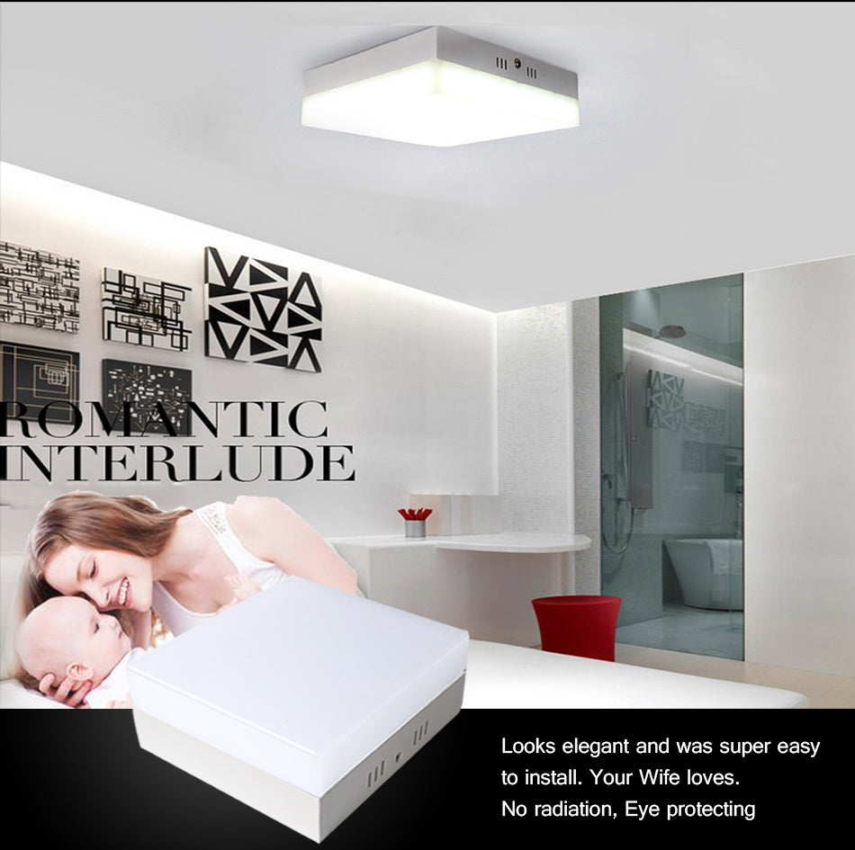 HOTOOK LED Panel Dimmable LED Downlight 6W 12W 18W 24W Mini Square Round Surface Mounted LED Ceiling lamp for Home Kitchen