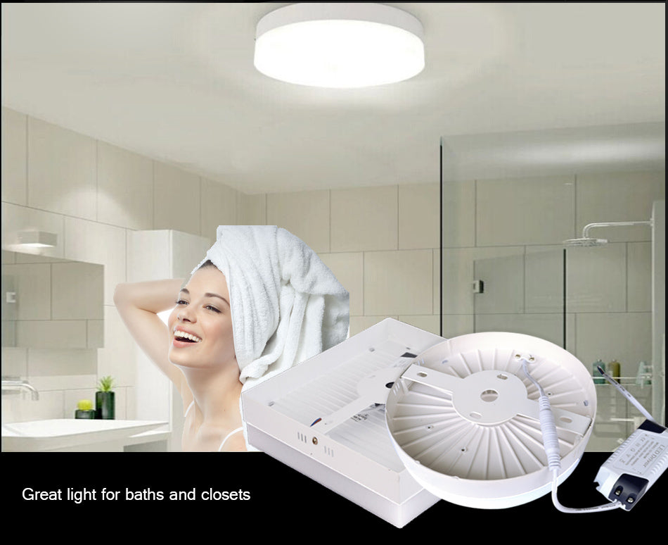 HOTOOK LED Panel Dimmable LED Downlight 6W 12W 18W 24W Mini Square Round Surface Mounted LED Ceiling lamp for Home Kitchen