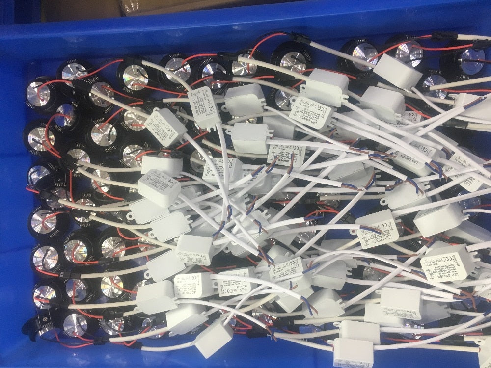 LED 10PCS 50cm 2 inch 3W LED Ceiling Spot Lights Recessed COB Mini LED Downlights DC12/24V Indoor Cabinet Lamp