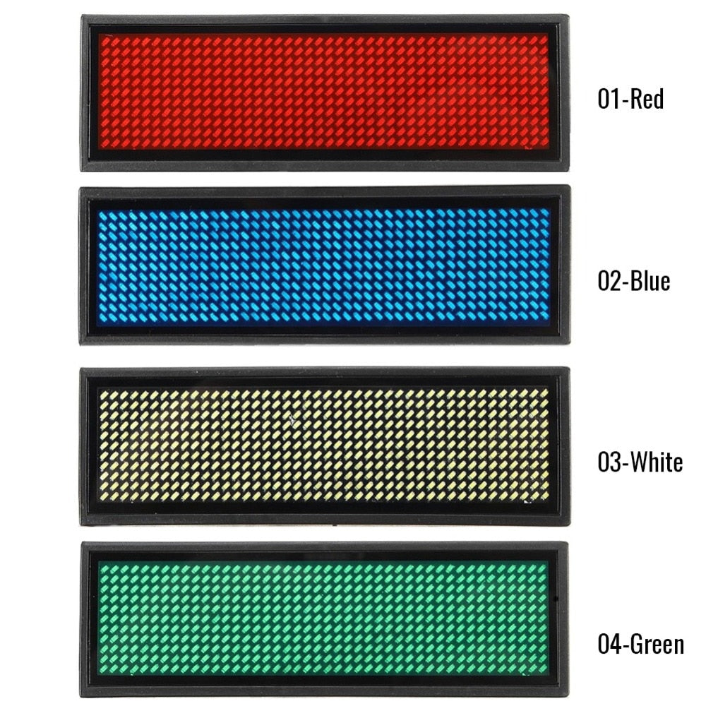 Rechargeable LED Name Tag Mini LED Digital Programmable Rechargeable Scrolling Message Tag Badge Sign For Festival Event