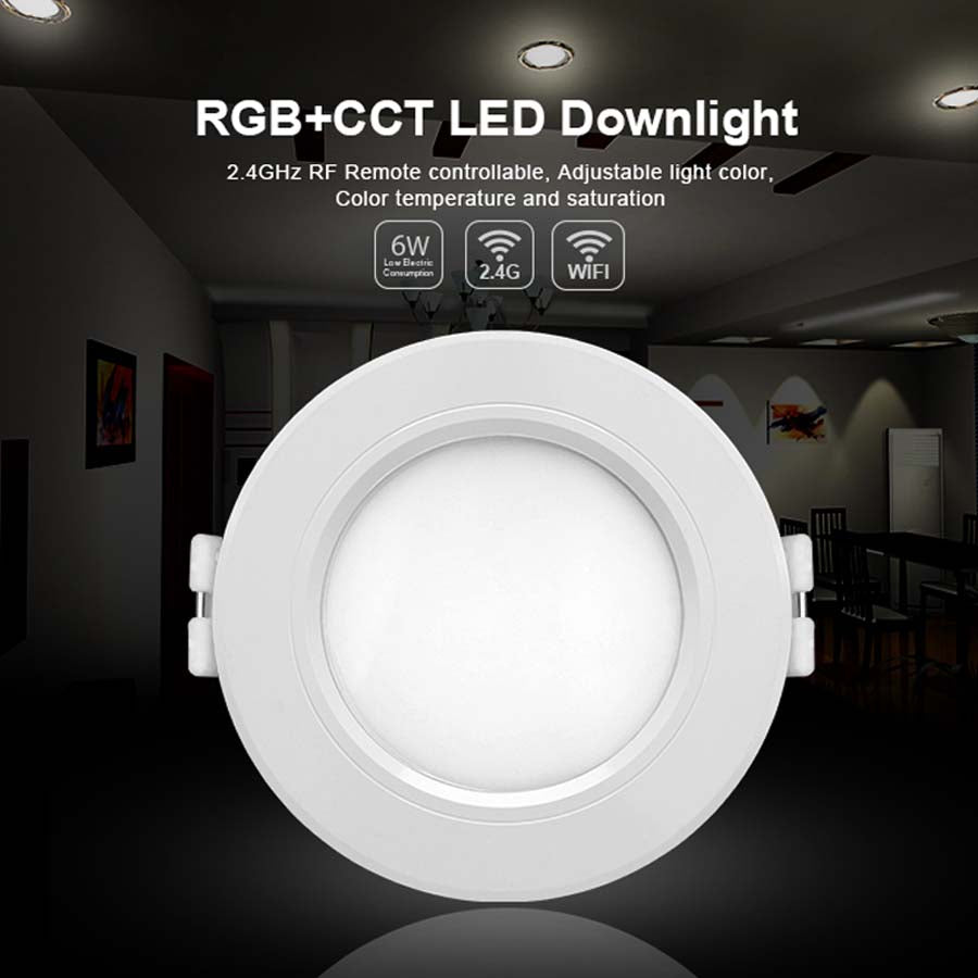 Milight 9W Square 12W LED Downlight Panel Dimmable RGB CCT AC85-265V Round Recessed LED Downlights Indoor Bed Room Lighting