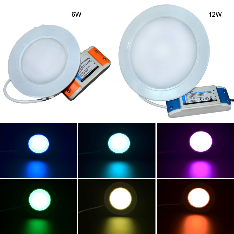 Milight 9W Square 12W LED Downlight Panel Dimmable RGB CCT AC85-265V Round Recessed LED Downlights Indoor Bed Room Lighting