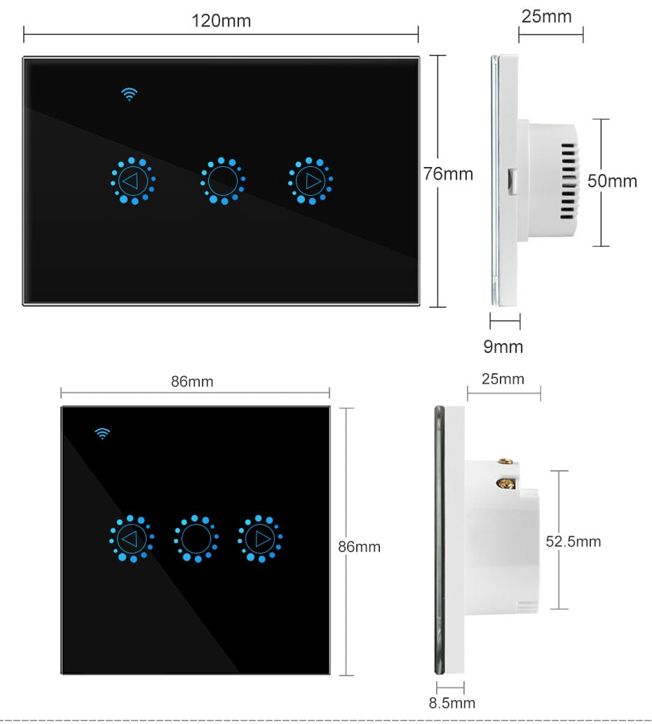 Smart Remote Touch Screen Sensor Switch LED Dimmer Switch Wall Touch Dimmable Glass Control Panel Module EU/UK/US Standard