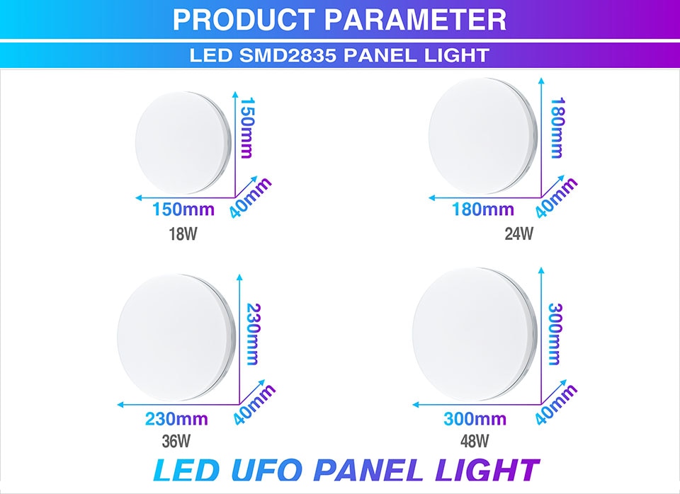 LED Panel Light 6W 9W 13W 18W 24W 36W 48W Round LED Surface Mounted Ceiling Lamp 85-265V Modern UFO Downlight Plaffonnier Lamp