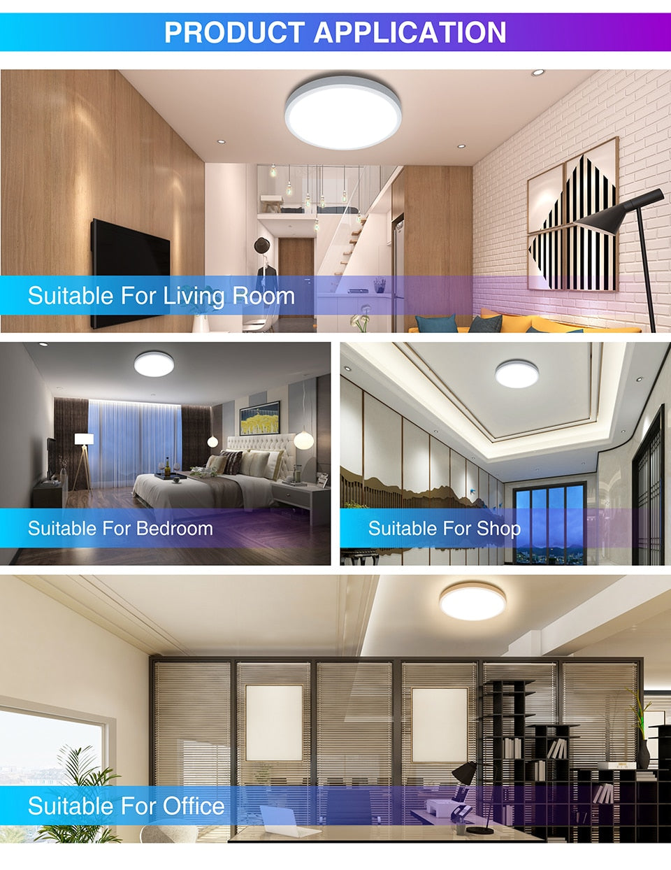 LED Panel Light 6W 9W 13W 18W 24W 36W 48W Round LED Surface Mounted Ceiling Lamp 85-265V Modern UFO Downlight Plaffonnier Lamp