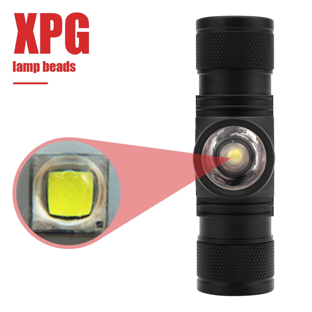 D20 2000lumens XPG LED Headlight 4-Mode Zoom Headlamp Rechargeable Head Torch Fishing Camping Flashlight 18650 Battery