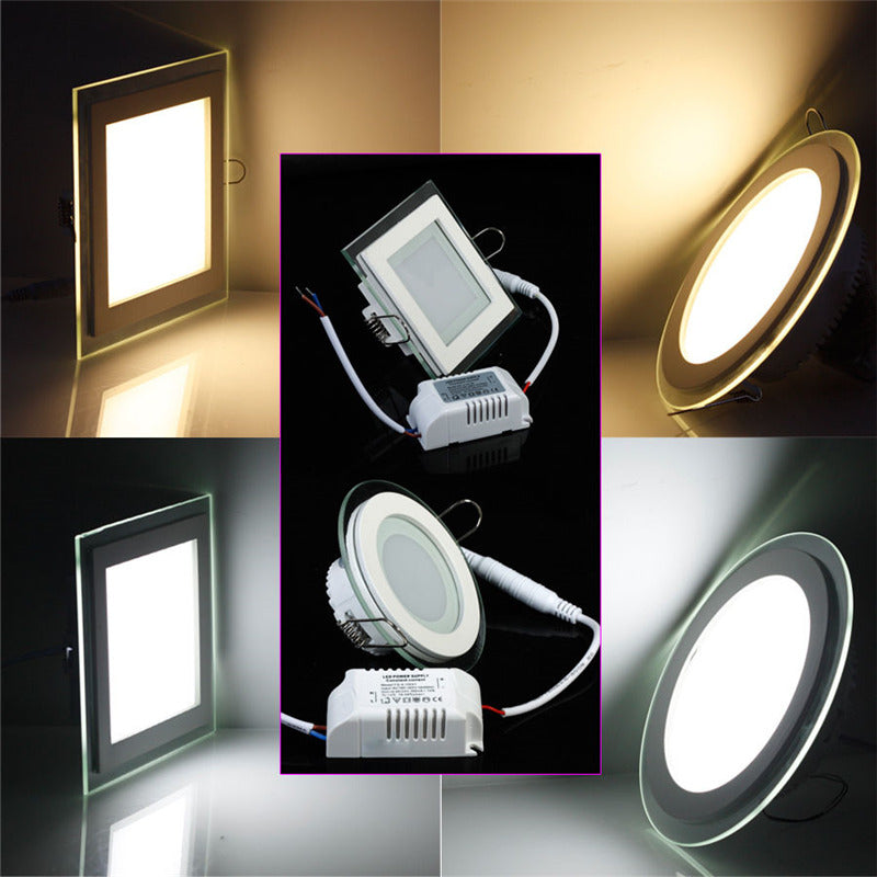 New Arrival Glass LED Panel Light 6W 12W 18W 24W Recessed LED Downlight Bedroom Light Bathroom Light 110V 220V With Driver