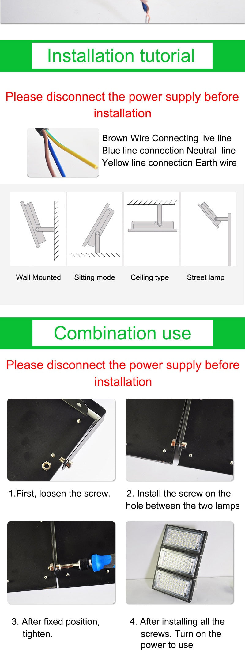 LED Flood Light 10W 50W perfect power Floodlight LED street Lamp 220V 240V waterproof Landscape Lighting IP65 led spotlight