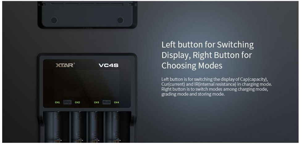 NEW XTAR VC2 VC2S VC4 VC4S Colorful VA LCD Screen Micro-USB powered portable apply to 3.6V/3.7V Li-ion/IMR/INR/ICR 18650 26650