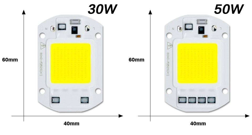 LED COB Lamp 10W 20W 30W 50W Real AC 220V 230V IP65 Smart IC DIY LED Bulb Flood Light Spotlight For Projectors Driver Light