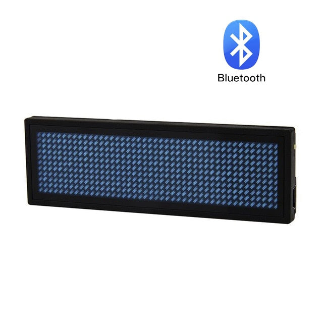 Wireless Bluetooth Advertising LED Name Badge Tag Digital Scrolling Message Display Sign Board -Blue